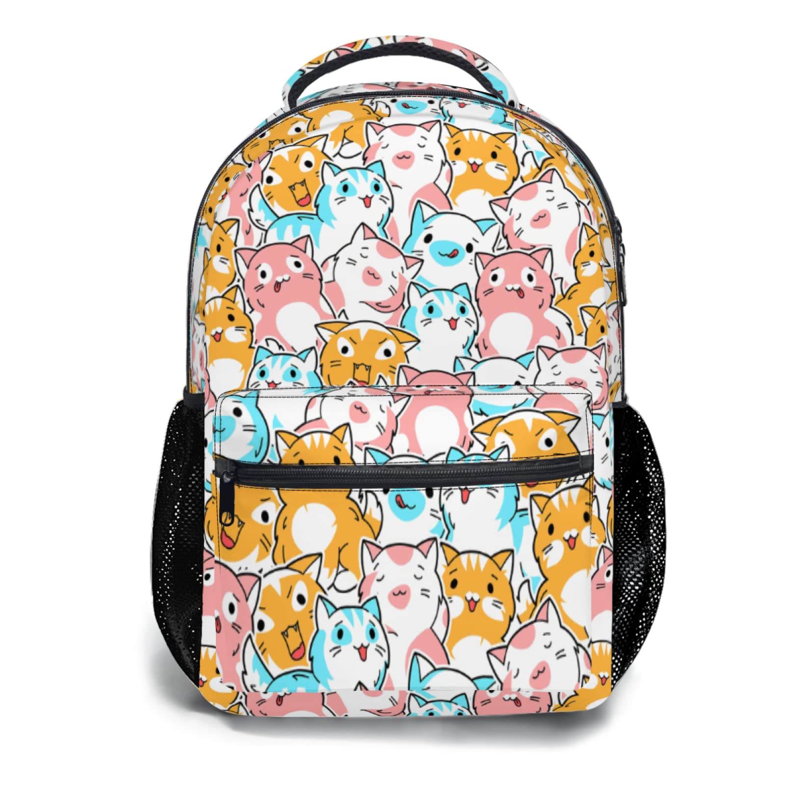 Cute Cartoon Cats Backpack - Durable School Bookbag for Kids & Teens, Lightweight Laptop Daypack for Travel, Hiking & Daily Use - Perfect for Girls & Boys