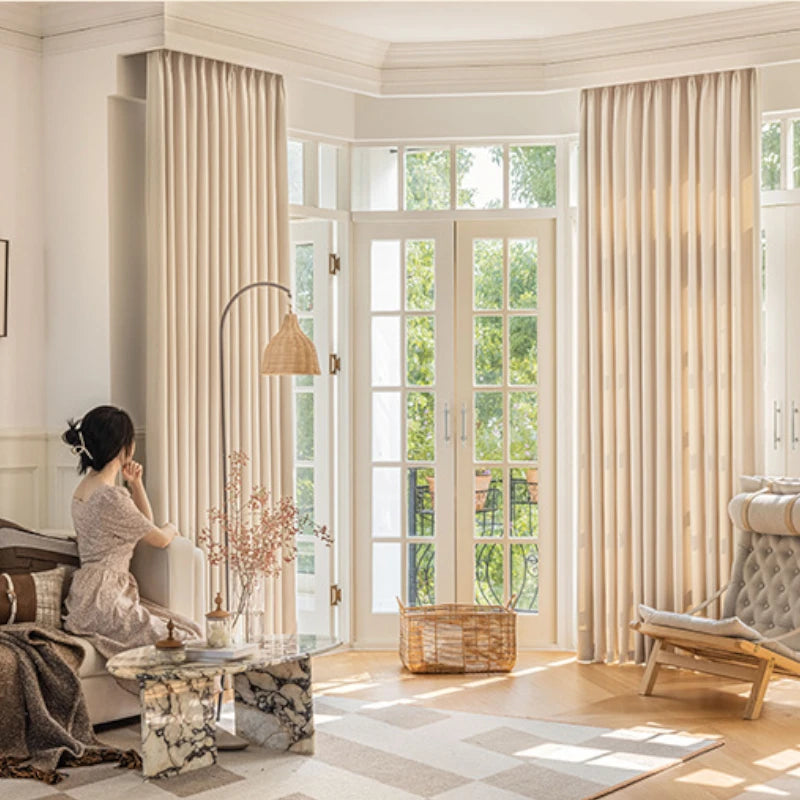 Claire Polyester Wavy Pattern Curtain Swatch - Elegant Window Treatment for Living Room, Bedroom & Home Decor