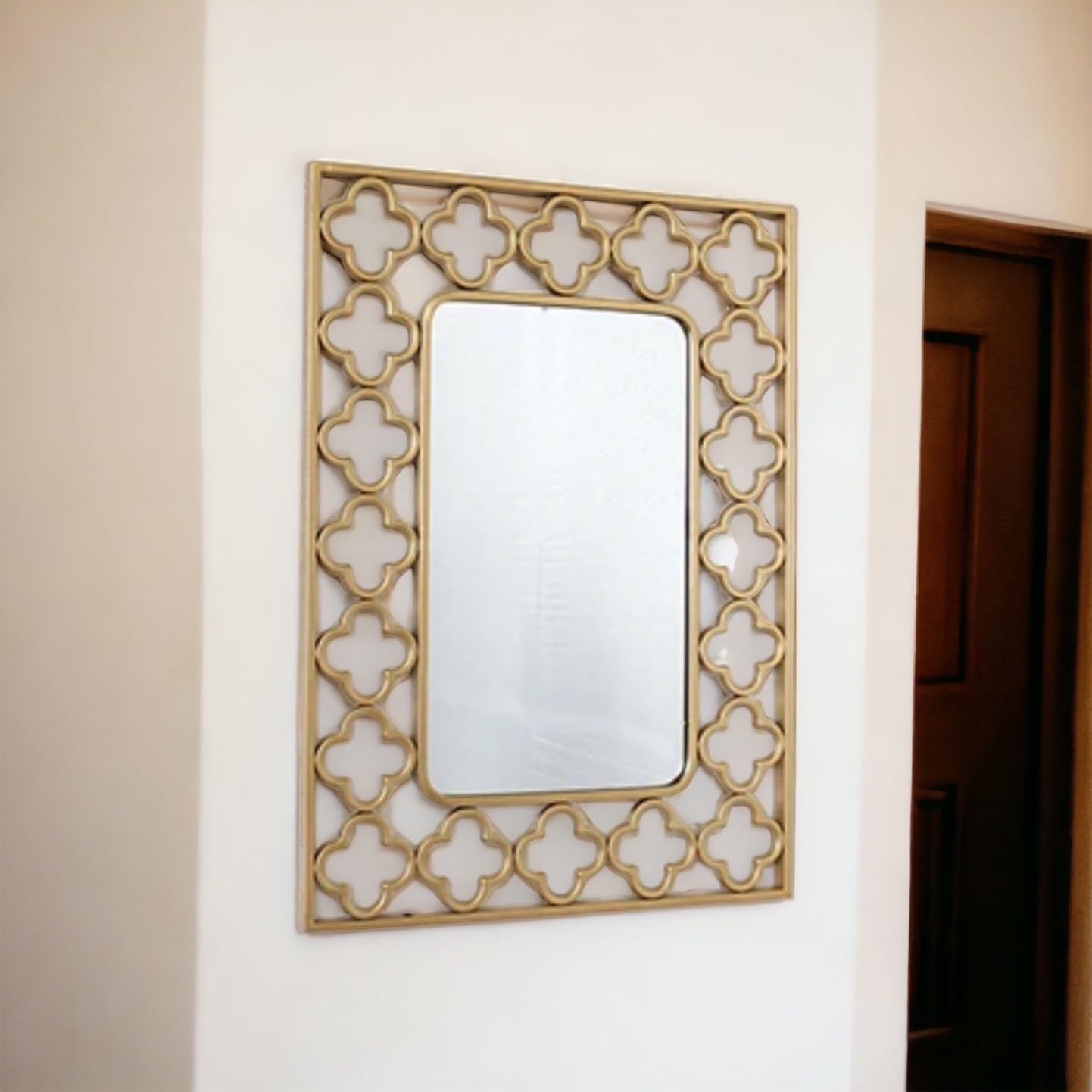 35x25 Inches Large Gold Rectangle Wall Mirror - Elegant Entryway & Living Room Decor, Statement Hanging Mirror for Home, Bedroom, or Bathroom - Perfect for Vanity & Full-Length Viewing