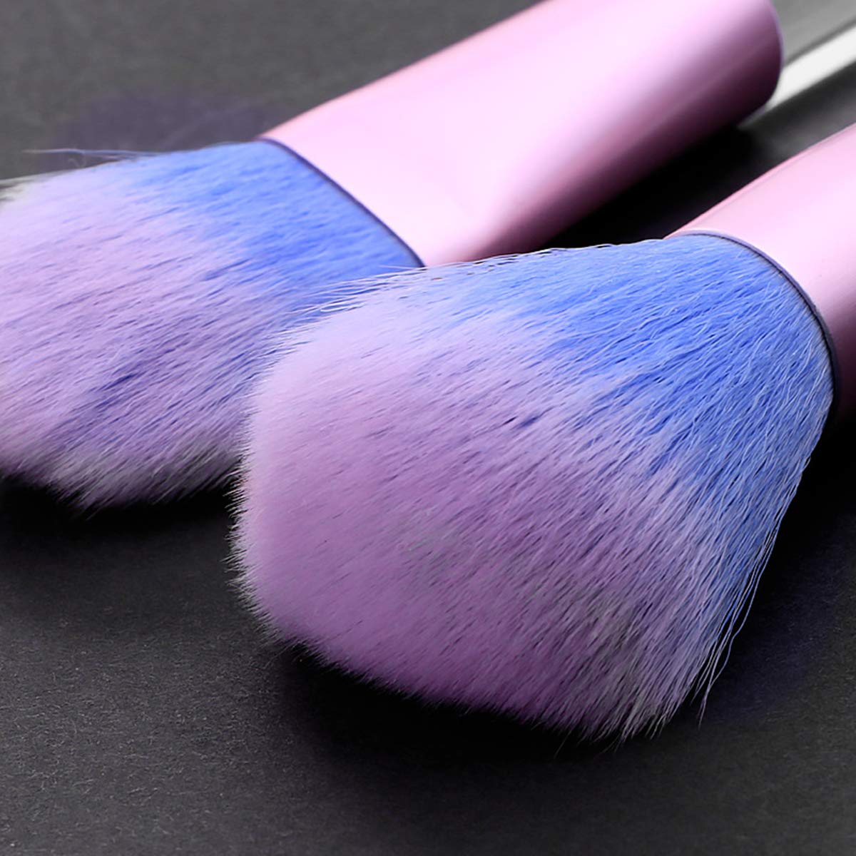 Unicorn Fan Makeup Brush Set - Crystal Sparkles Blue Blush Powder Fan, Lip, Eyeshadow & Eyebrow Brush Kit | Perfect for Professional Makeup, Cosplay & Gift Giving