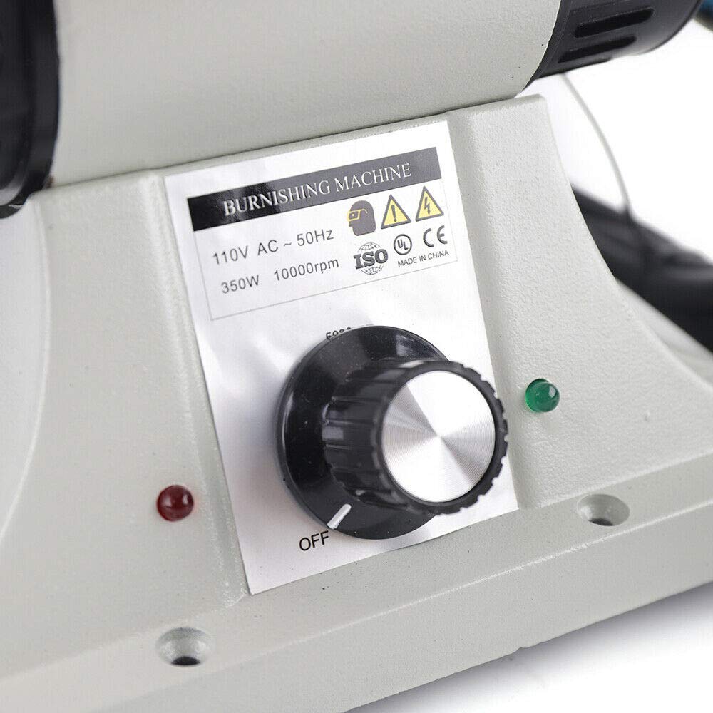 TFCFL 350W Leather Burnishing Machine - Professional Edge Polisher & Sander with 0-8000 RPM Variable Speed, 6 Sanding Belts (2x120#, 2x180#, 2x320#), 8mm Shaft - Perfect for Leather Craft, Shoe Repair & Woodworking Projects