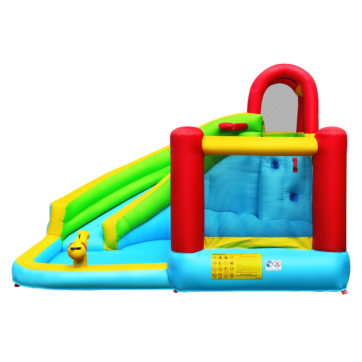 **HONEY JOY Inflatable Water Slide & Bounce House with Splash Pool & Climbing Wall - Indoor/Outdoor Blow Up Water Slide for Kids & Adults (735w Blower Included) - Perfect for Backyard Parties, Summer Fun & Family Gatherings**