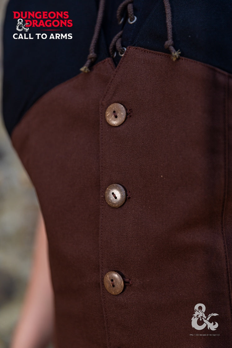 Dungeons & Dragons Rogue Hooded Vest - Brown Cosplay Costume for D&D RPG LARP & Medieval Fantasy Role Playing