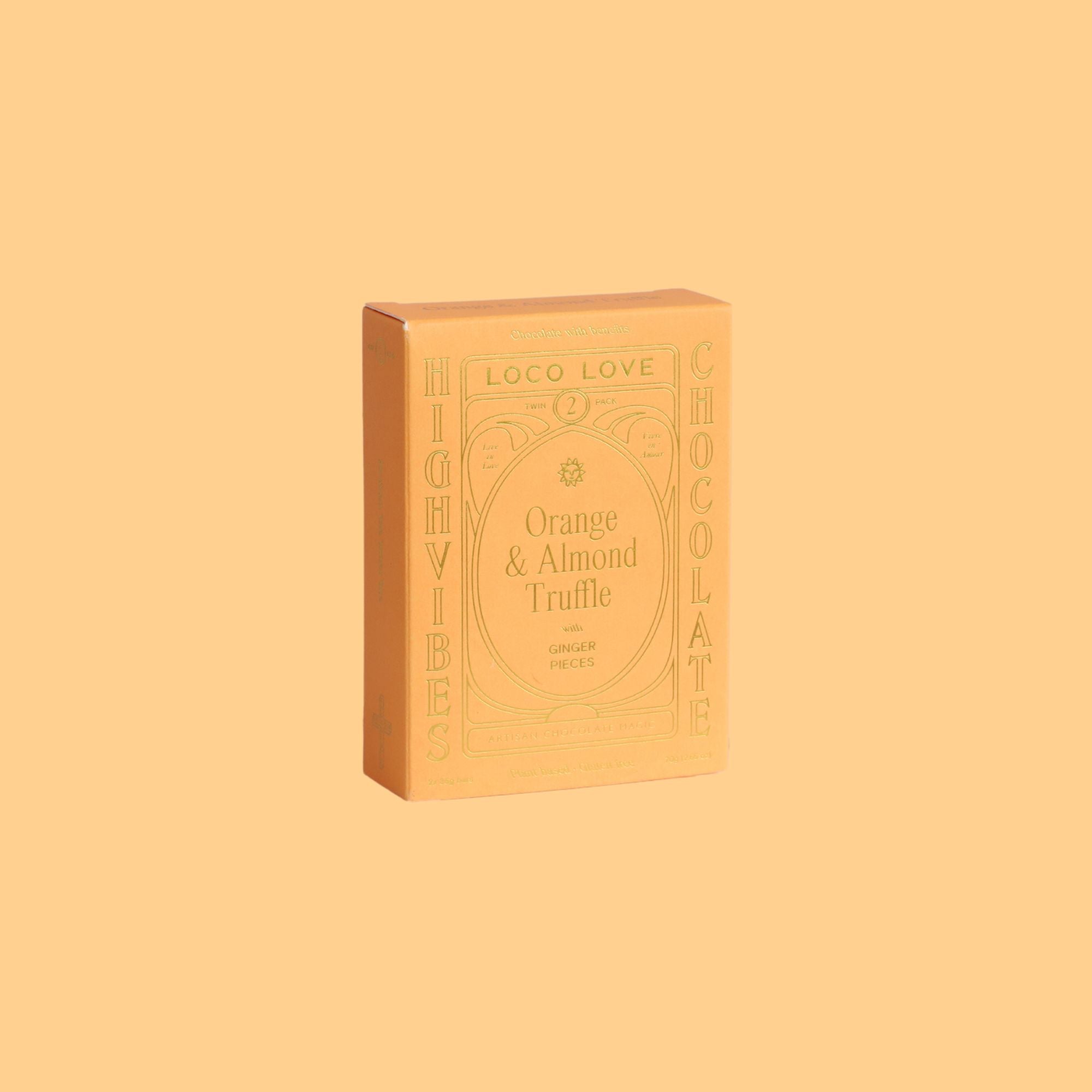 Premium Orange & Almond Truffle Chocolate Twin Pack - Gourmet Dark Chocolate Gift Box for Holidays, Birthdays & Romantic Occasions