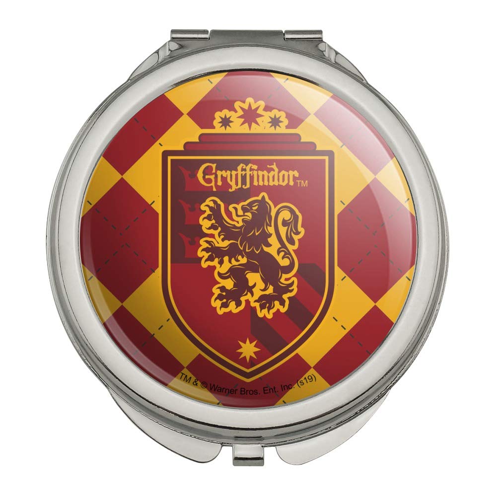 Harry Potter Gryffindor Plaid Sigil Compact Travel Purse - Stylish Handbag with Makeup Mirror for Women | Perfect for Cosplay, Travel & Daily Use