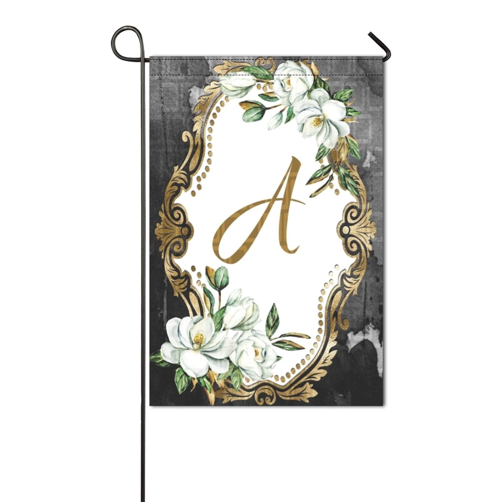 Magnolia Garden Flag - Personalized Black and Gold 36x60 Inch Decorative Yard Flag with Clip for Outdoor Home Decor | Perfect for Spring, Summer, and Southern Style Gardens