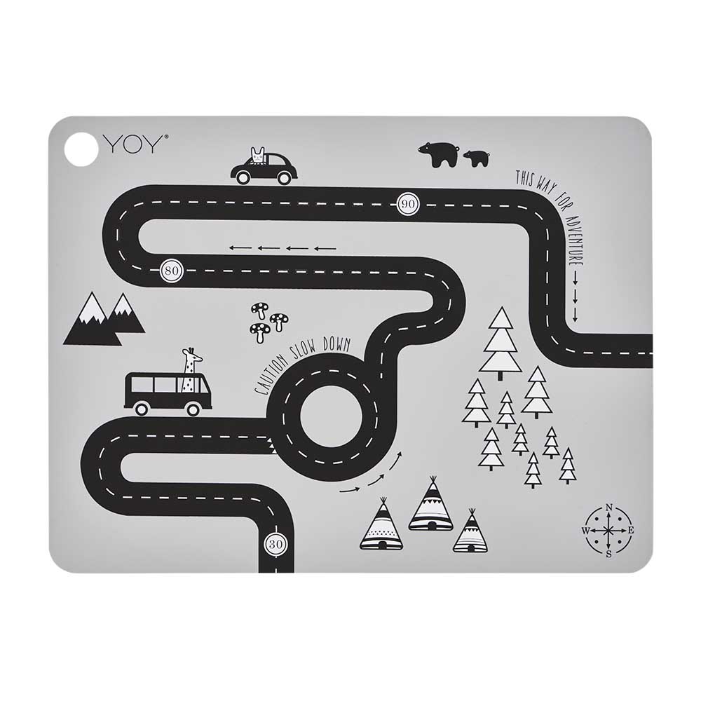 OYOY Silicone Placemat for Kids - Non-Slip, BPA-Free, Easy to Clean - Perfect for Dining, Playtime & Travel Adventures