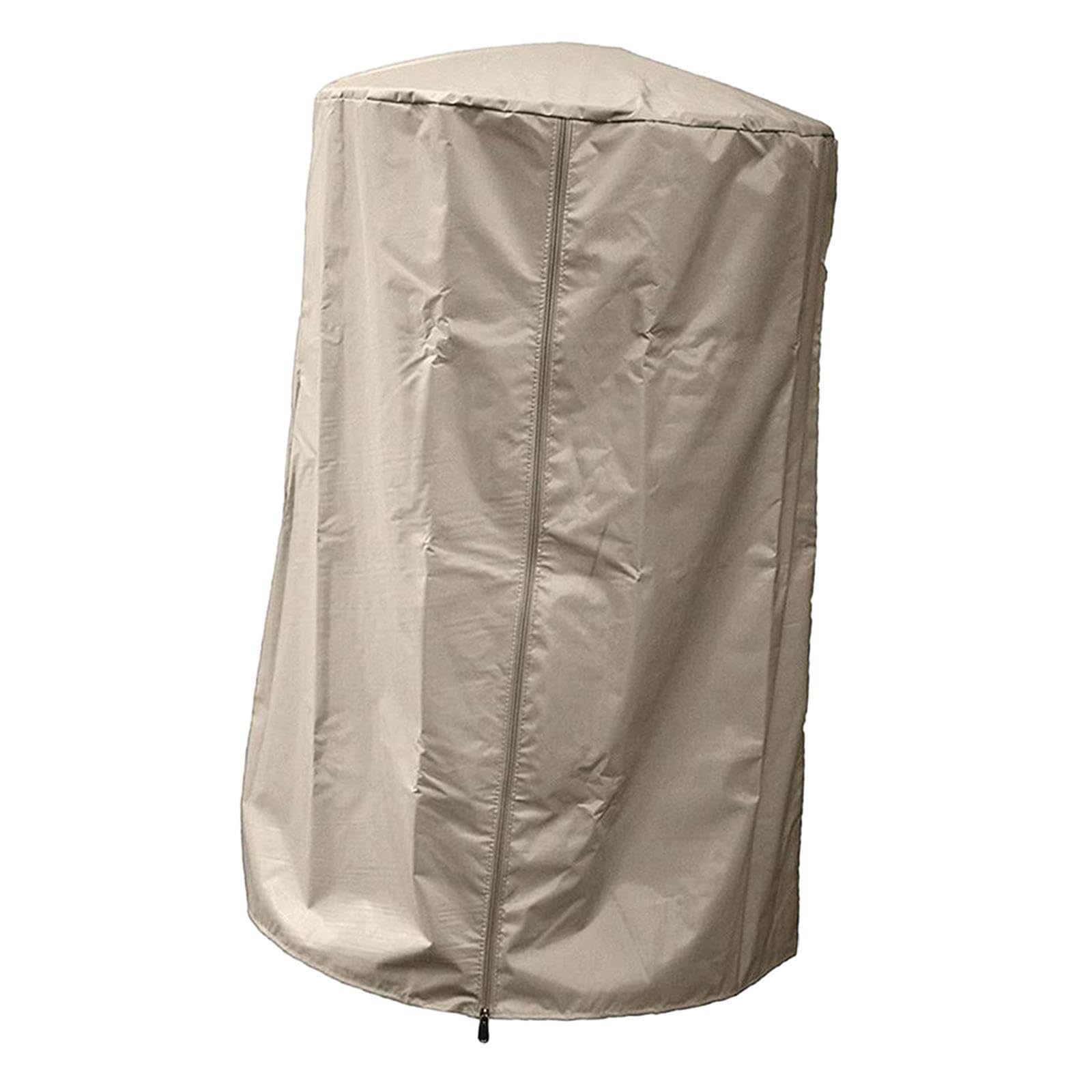 Heavy Duty Outdoor Patio Heater Cover - Winter Pool Equipment Protection, Beige Waterproof Cylinder Cover for Backyard, Deck, and Garden Use