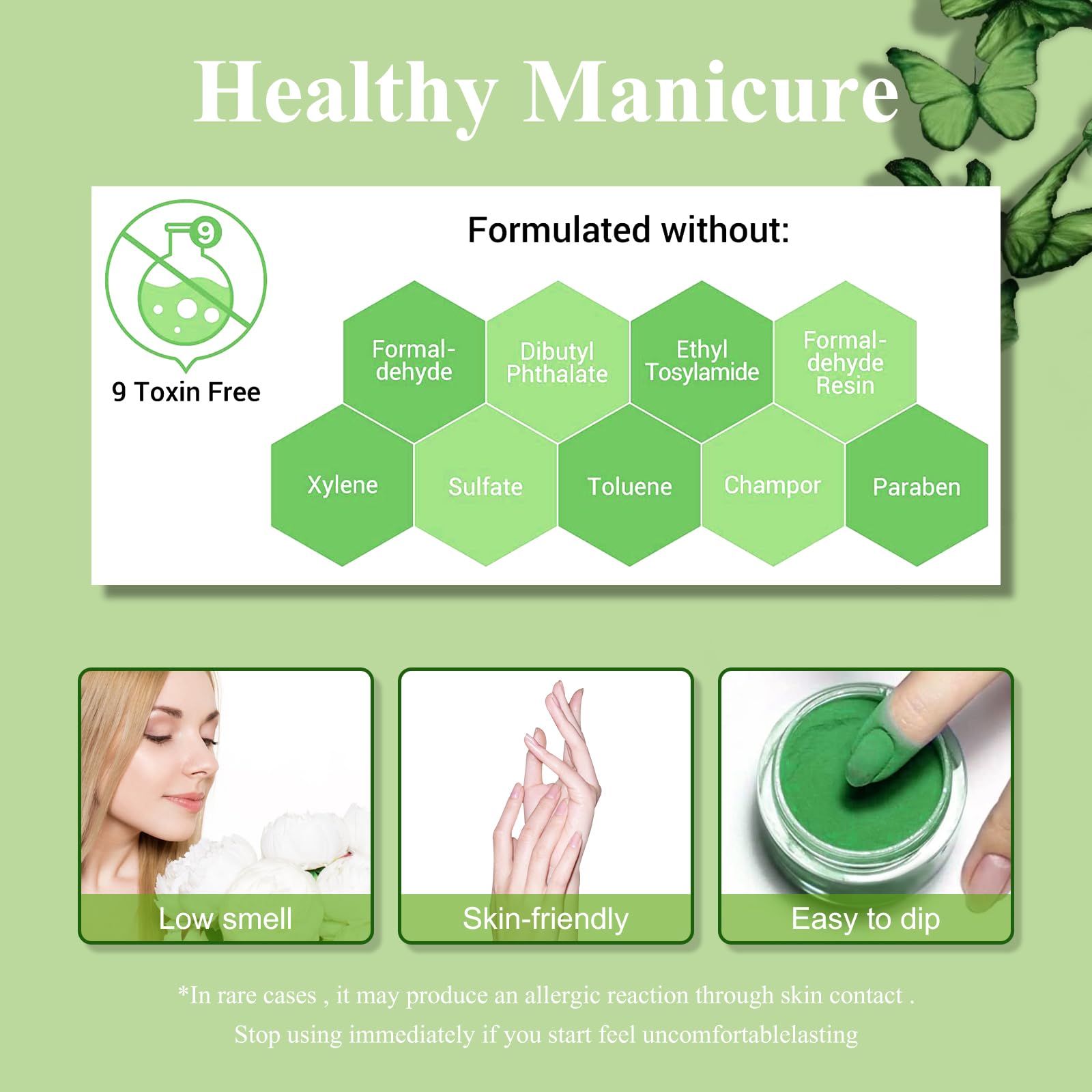28g/Box Green Dipping Powder for Nails - No Lamp Needed, Quick Dry, Natural Nail Color (No.13) | Perfect for Salon, Home Manicures & DIY Nail Art