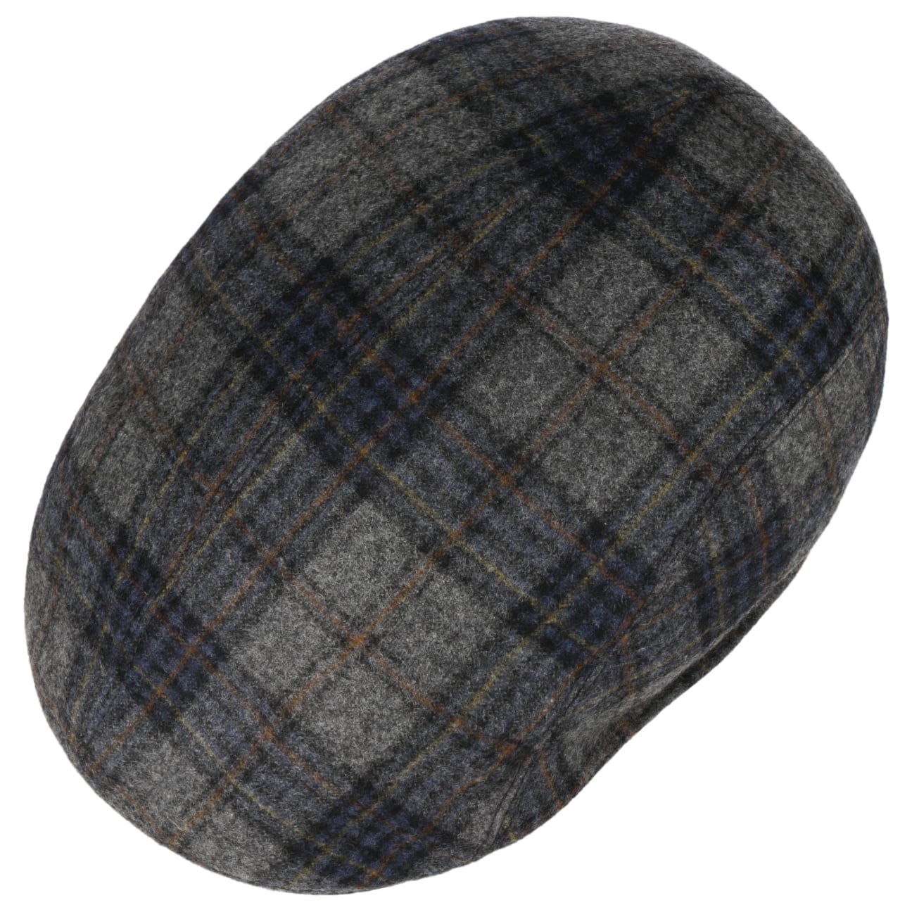 Lennart Shetland Check Flat Cap by Mayser - Classic Wool Men's Hat for Autumn & Winter - Perfect for Outdoor Activities, Travel, and Casual Wear