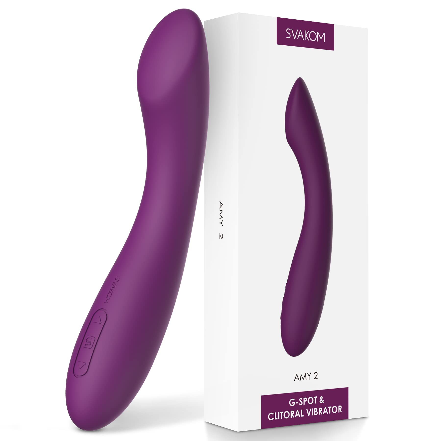Premium G-Spot Vibrator & Clitoral Stimulator - SVAKOM 5x5 Vibration Dildo for Women, Rechargeable Adult Sex Toy for Solo & Couples Play - Perfect for Bedroom Fun, Spice Up Your Relationship & Self-Care Moments