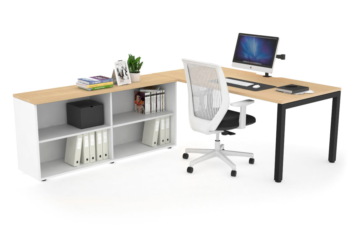 Quadro Square Executive Standing Desk Black Frame [1800L x 800W with Cable Management] - Perfect for Home Office & Modern Workspace Setup