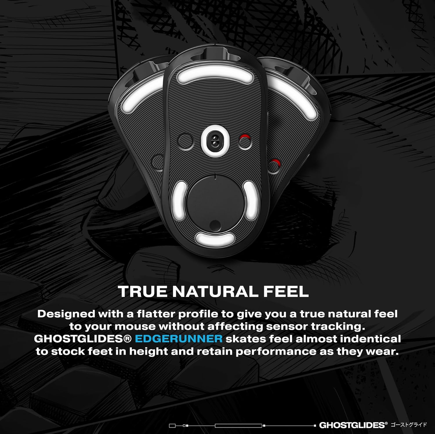 GHOSTGLIDES EDGERUNNER Skates for Logitech G Pro Wireless (GPW) Mouse - Ultra Smooth Gliding for Gaming & Office Use - Perfect for FPS, MOBA & Productivity Work