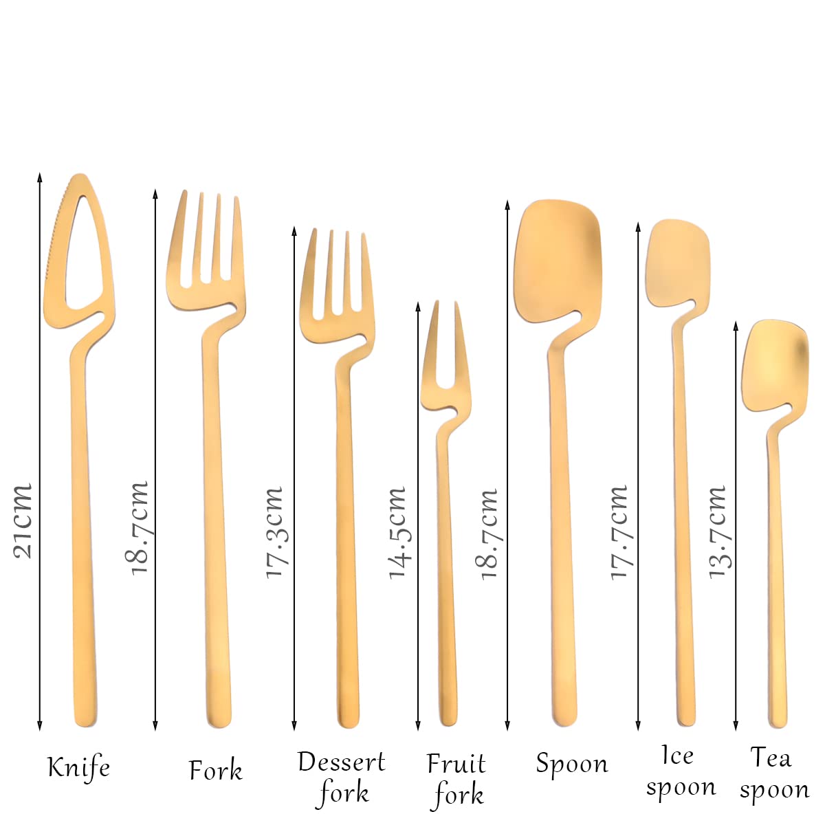 Premium Gugrida 8-Piece Stainless Steel Dessert Forks Set - Elegant Gold Finish, Dishwasher Safe - Perfect for Dinner Parties, Weddings, and Fine Dining