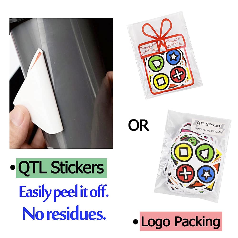 QTL Classic Gaming Stickers 50Pcs - Waterproof Vinyl Stickers for Laptop, Water Bottles & Gaming Gear