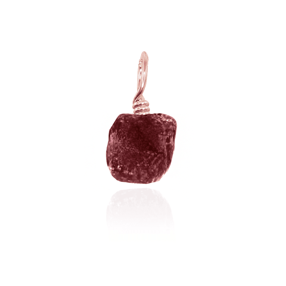 Natural Tiny Raw Ruby Crystal Pendant Necklace - Uncut Gemstone Jewelry for Women & Men - Perfect for Boho Style, Meditation & Spiritual Healing