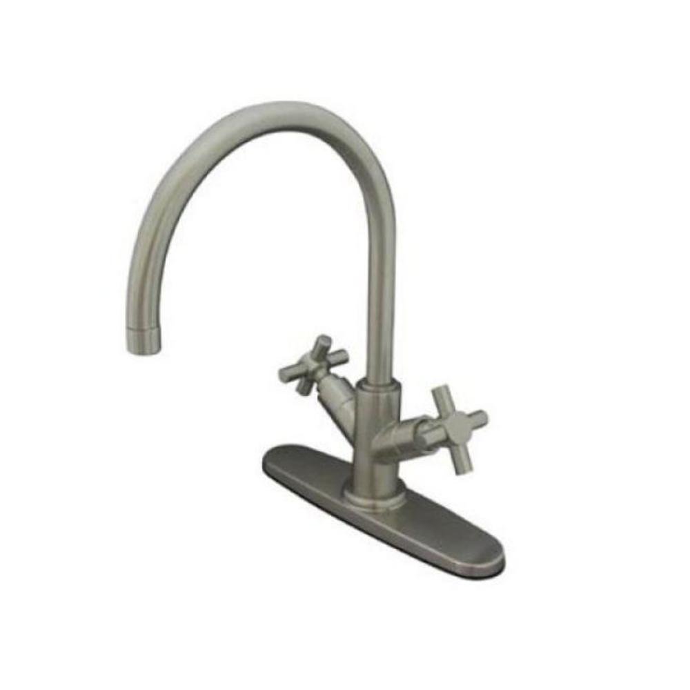 Kingston Brass KS8758JXLS Concord 8-Inch Centerset Kitchen Faucet with Plate - Satin Nickel Finish, 8.5