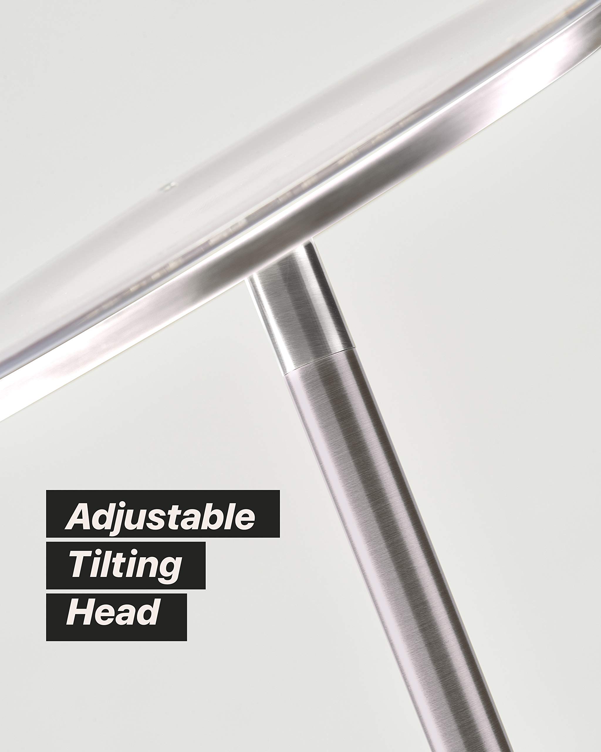 Brightech Sky LED Floor Lamp - Super Bright Dimmable Torchiere Standing Lamp for Living Room, Bedroom & Office - Brushed Nickel Finish - Perfect for Reading, Working & Ambient Lighting
