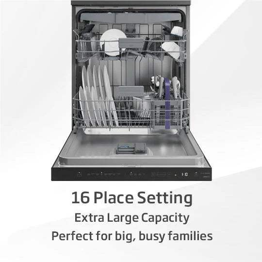 Beko BDF1640AX 16 Place Setting Stainless Steel Dishwasher with Auto Dosing - Made in Europe - 5 Year Warranty - Perfect for Large Families & Entertaining Guests