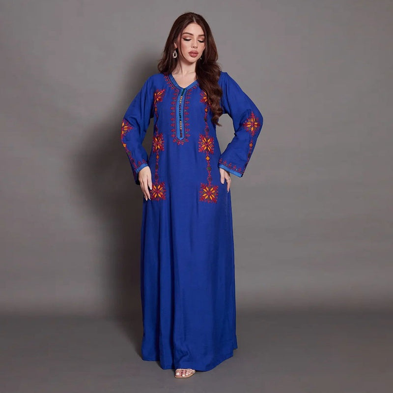 Elegant Embroidered Women's Caftan Dress for Casual Wear & Parties | Boho Chic Abaya Kaftan | Perfect for Beach Cover-ups, Summer Outfits & Special Occasions