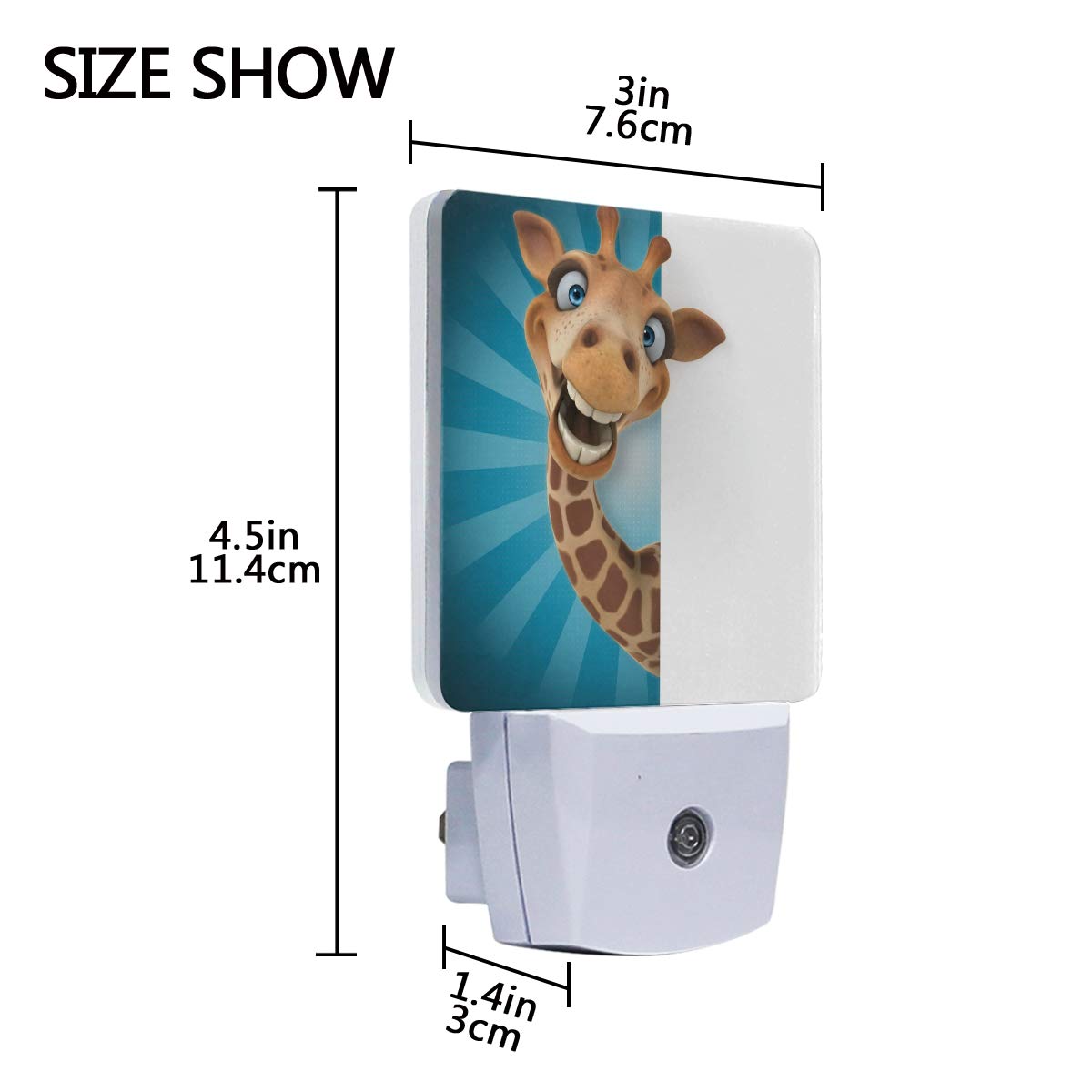 Vikko Funny Cute Giraffe Night Light Plug in 2 Pack - LED Dusk to Dawn Sensor Nightlight for Kids & Adults - Perfect for Bedroom, Nursery, Living Room, Hallway & Home Decor - Creates Soothing Ambiance for Nighttime Safety and Relaxation