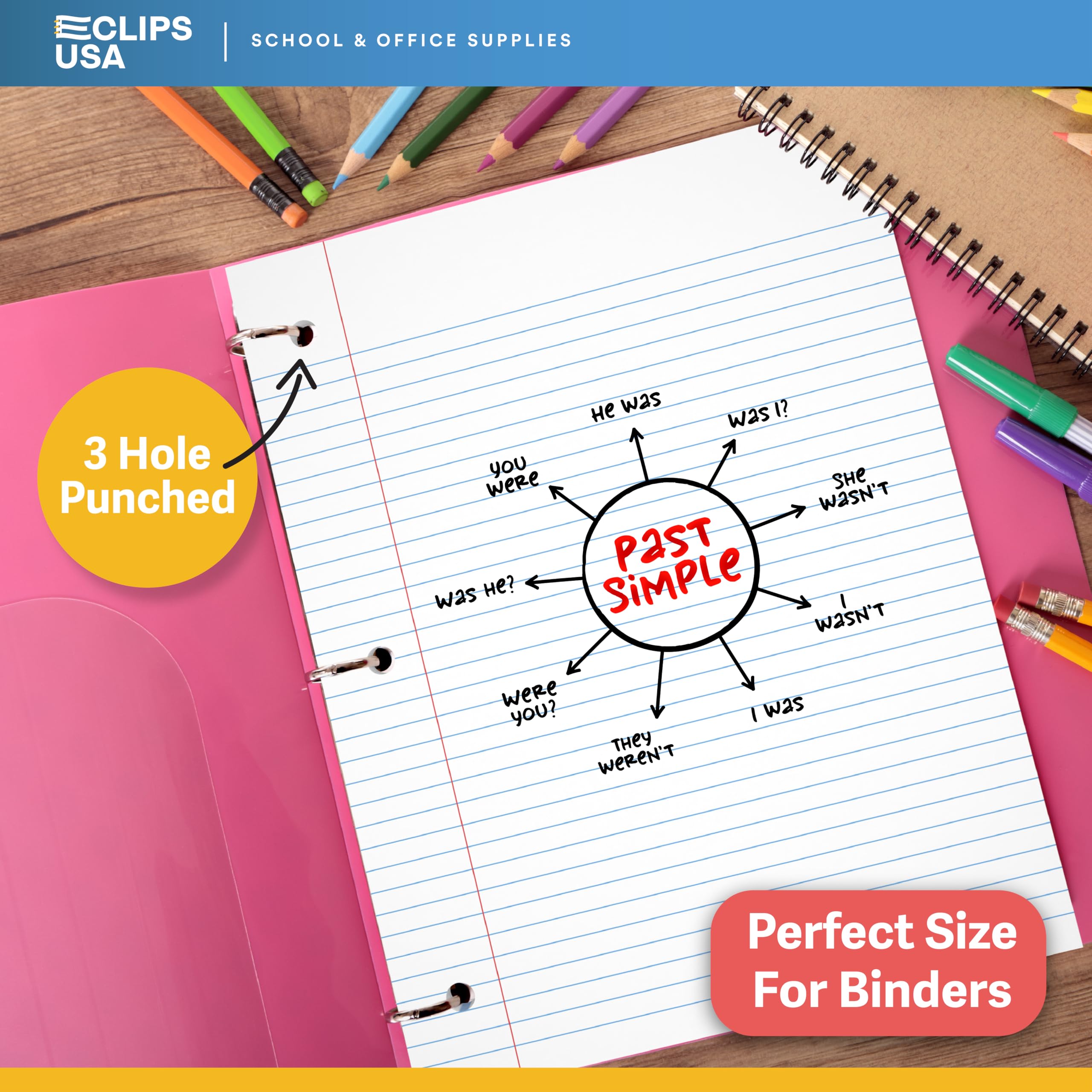 College Ruled Notebook Paper 6-Pack - 10.5