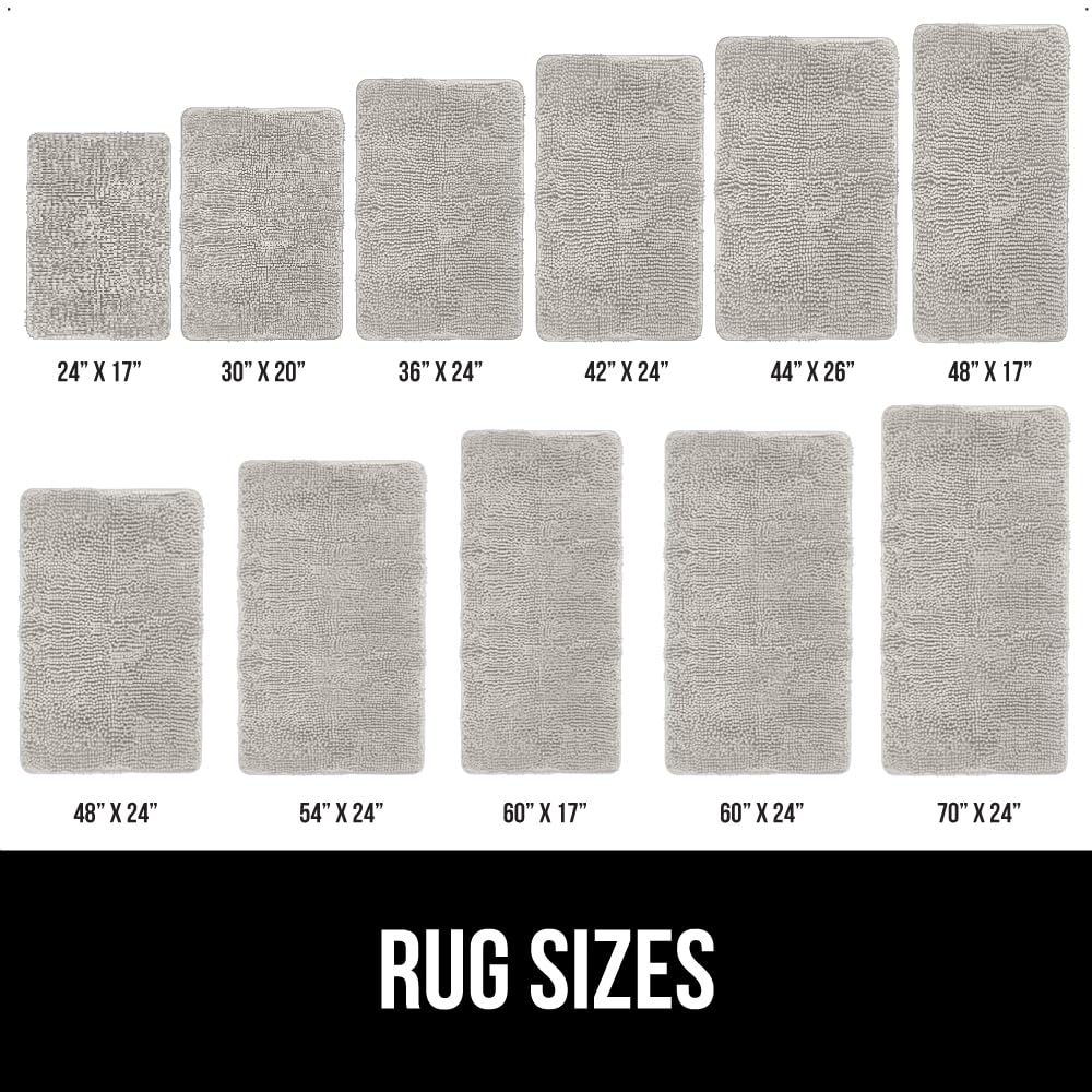 Gorilla Grip Bath Rug Mat 30x20 Inches, Super Soft Absorbent Chenille Bath Mat with Non-Slip Rubber Backing, Quick Dry Microfiber Shower Floor Rug - Machine Washable Bathroom Mat for Home Decor (Light Gray) | Perfect for Bathroom, Shower, and Vanity Areas