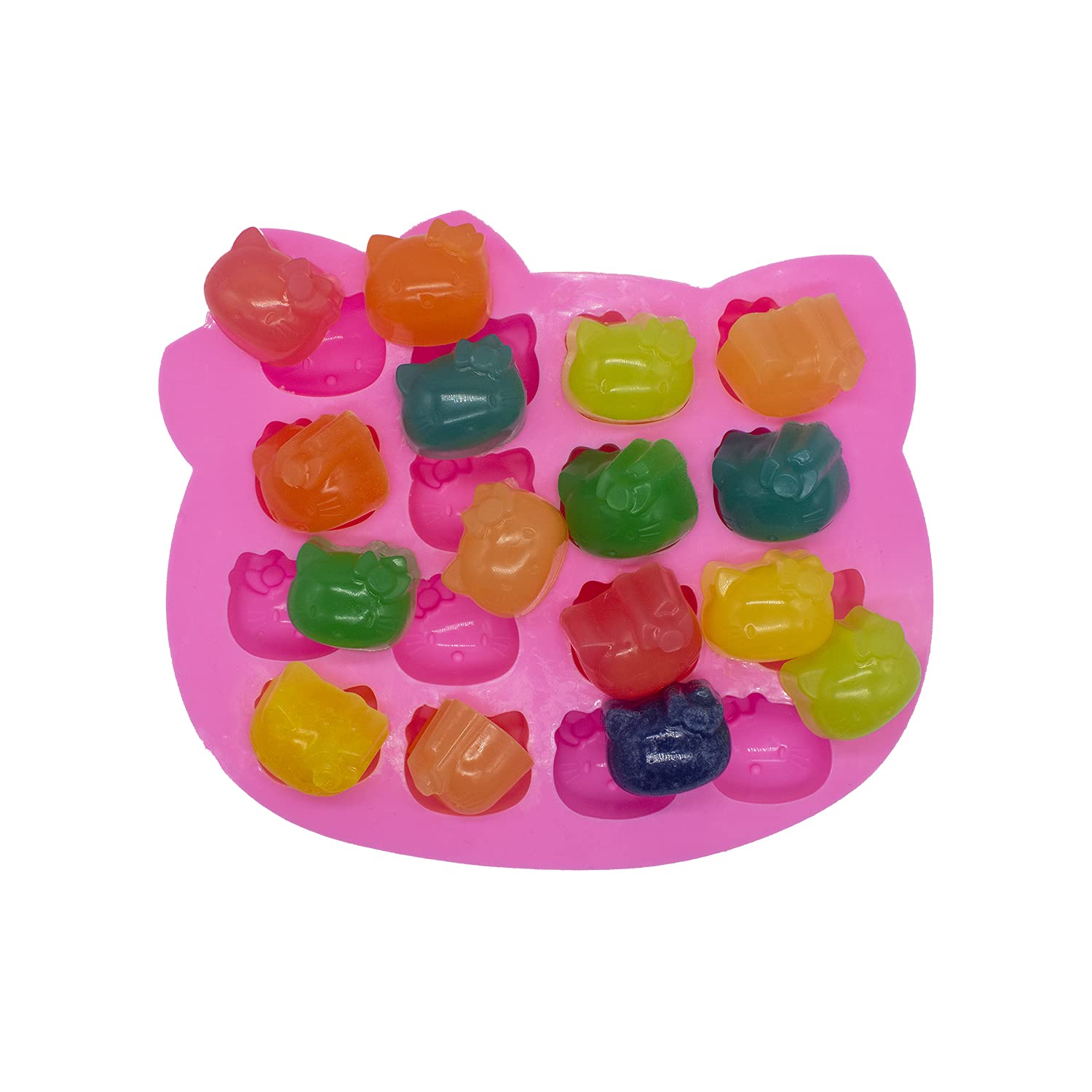 16-Cavity Silicone Hello Kitty Molds for Candy, Chocolate, Cake, Gummy, Ice & DIY Crafts - Perfect for Baking, Party Favors & Homemade Treats (2-Piece Set)