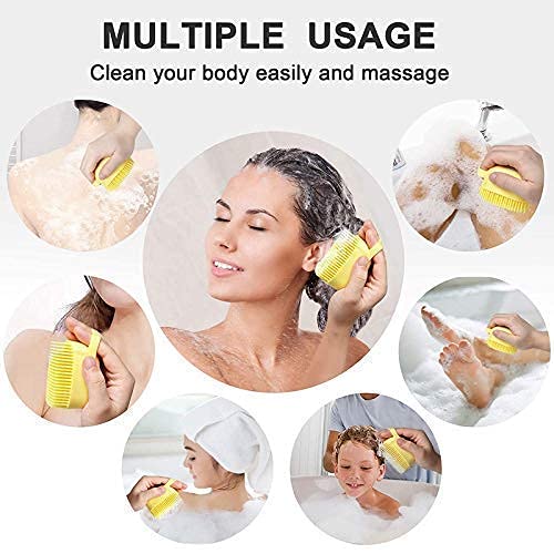 Premium Silicone Bath Brush for Exfoliating & Cleansing - Body Scrubber with Soap Dispenser, Back Massager for Men & Women - Ideal for Shower, Spa & Relaxation (1-Pack, Random Color)