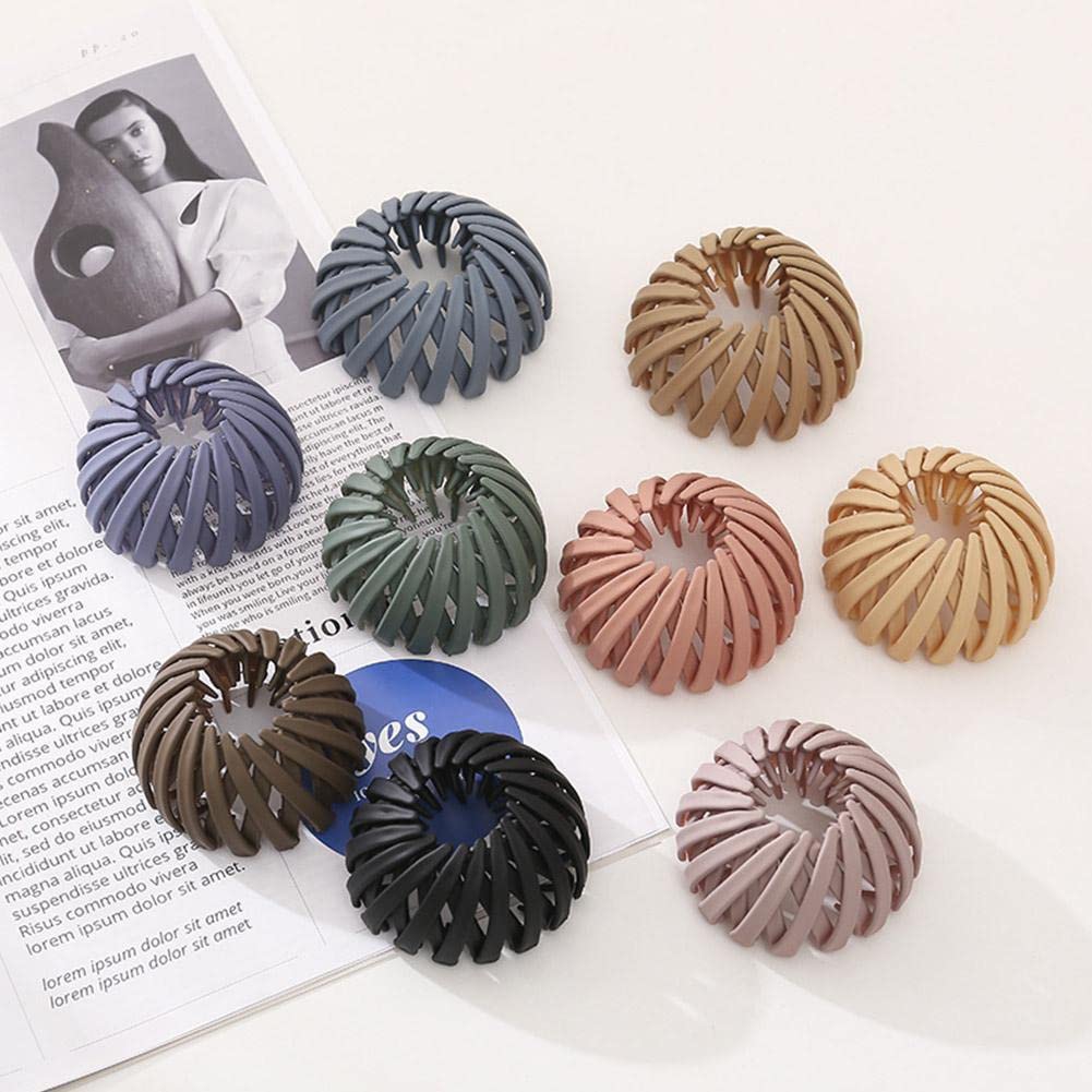 Bun Maker Clip - Bird Nest Shaped Hair Claw Clamps, Expandable Ponytail Hairpin & Curling Iron Hair Accessories for Women & Girls - Perfect for Updos, Ponytails & Styling (D)