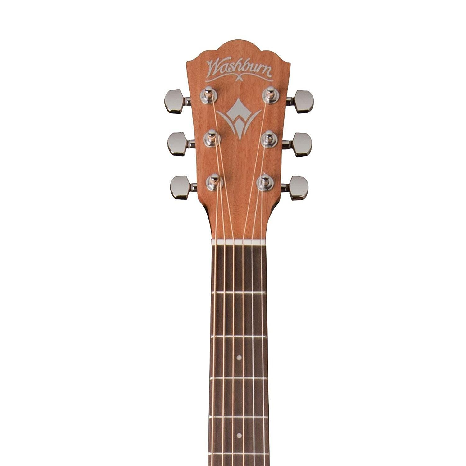 Washburn WD7SATB-A 6-String Acoustic Guitar for Right-Handed Players - Natural Finish, Spruce Top, Mahogany Back & Sides - Perfect for Beginners, Campfires & Live Performances