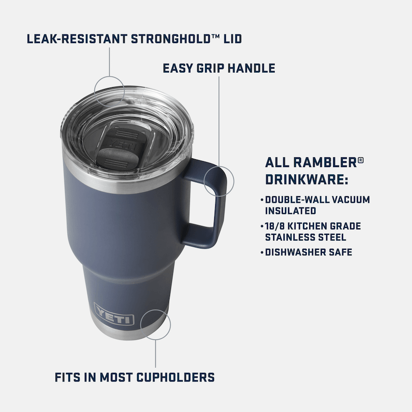 30 oz Rambler® Insulated Travel Mug - Rescue Red | Leak-Proof Stainless Steel Tumbler for Coffee, Tea & Cold Drinks | Perfect for Commuting, Camping & Outdoor Adventures