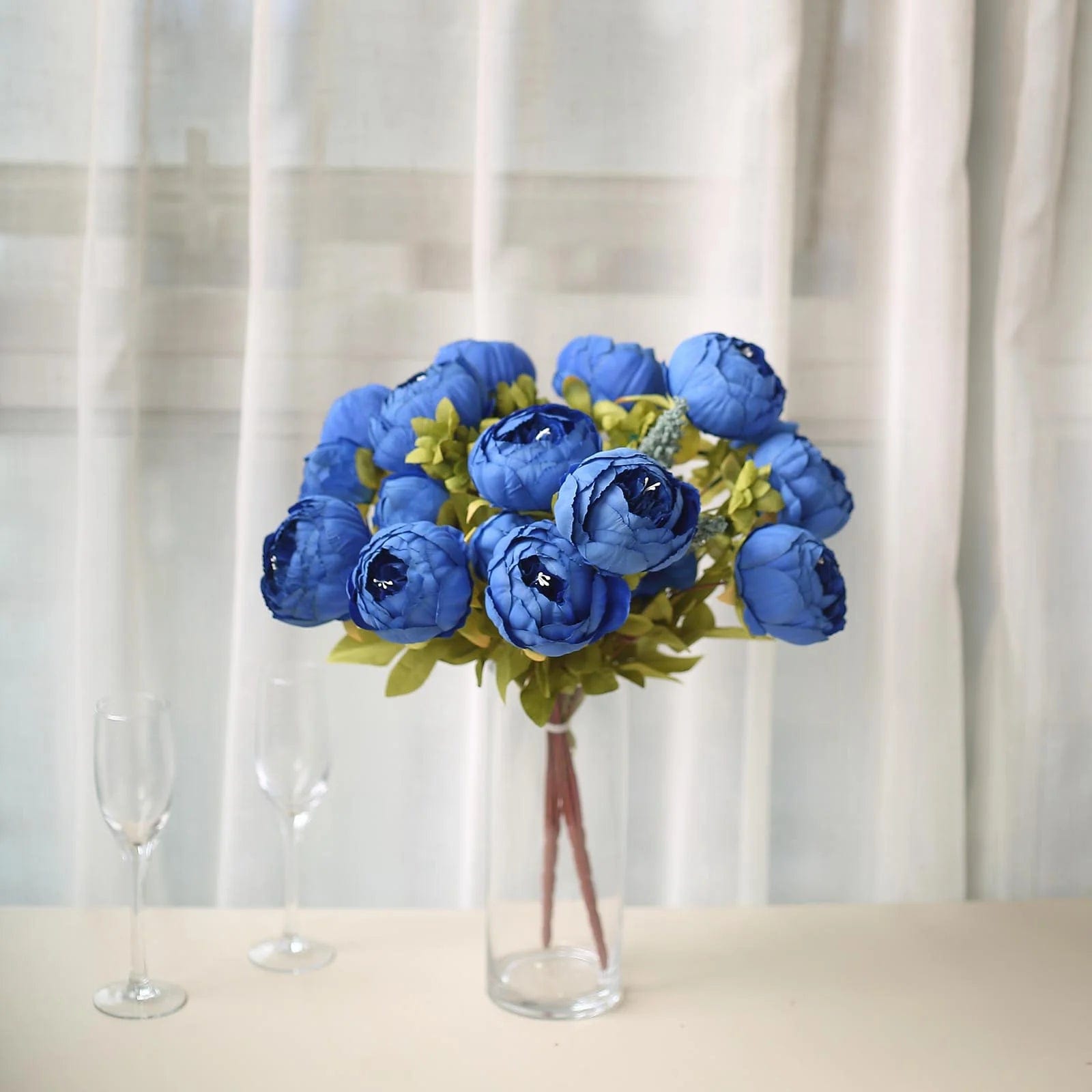 2 Pack 19 Stems Silk Peony Flowers Artificial Floral Arrangement - Perfect for Home Decor, Wedding Centerpieces & Office Tabletop Decoration