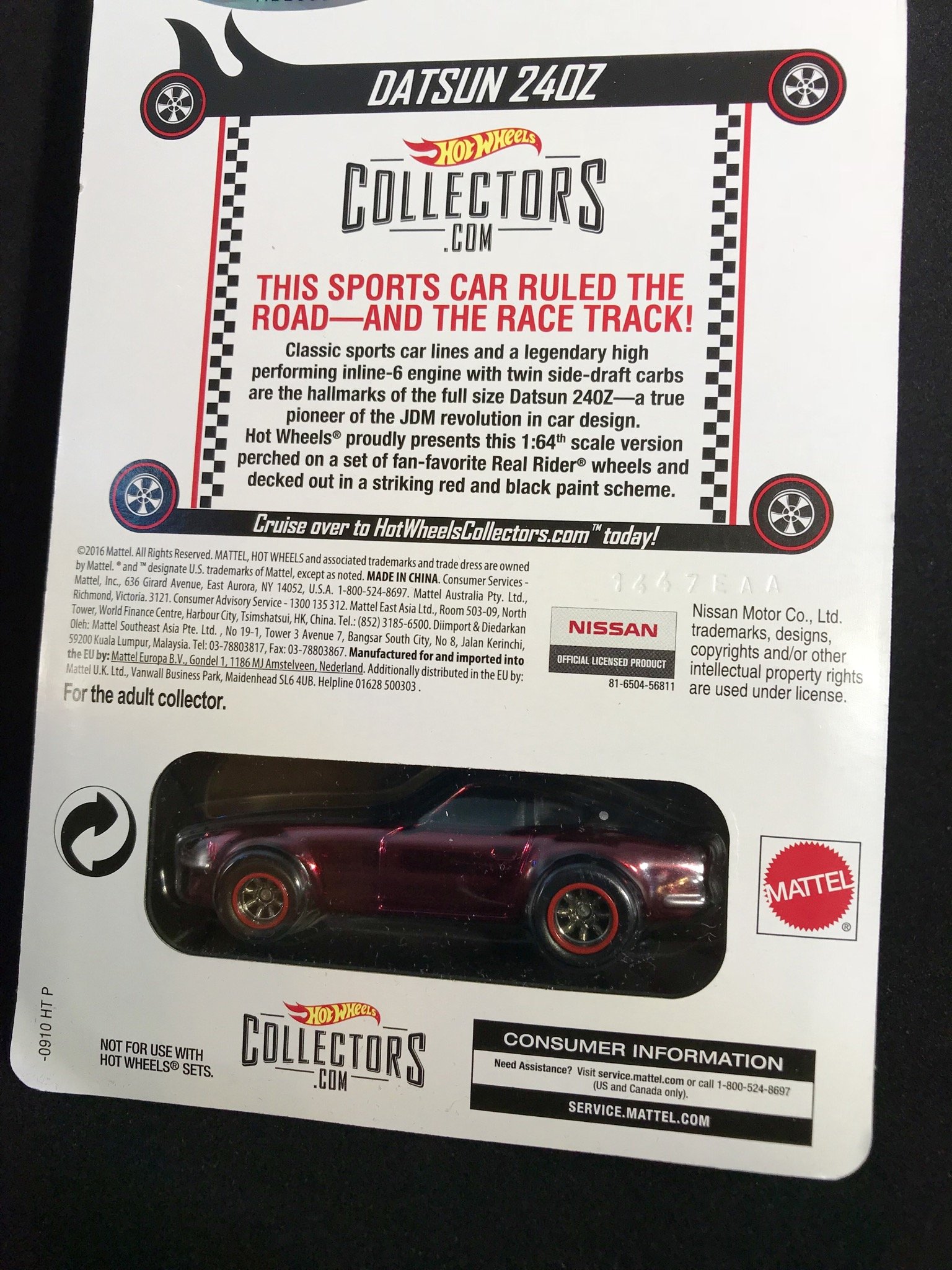 Hot Wheels Datsun 240Z Red Limited Edition 1/64 Scale Die-Cast Model Car - Rare Collectible for Adults & Enthusiasts | Perfect for Display, Gifts, and Racing Collections