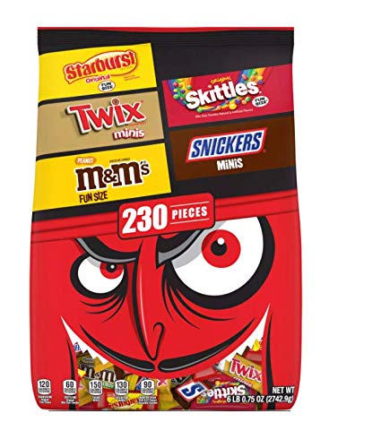 M&M's Mars Variety Candy - Minis & Fun Size Halloween Bulk Pack (230 Count, 2742.9g) | Perfect for Trick-or-Treating, Party Favors & Office Snacks