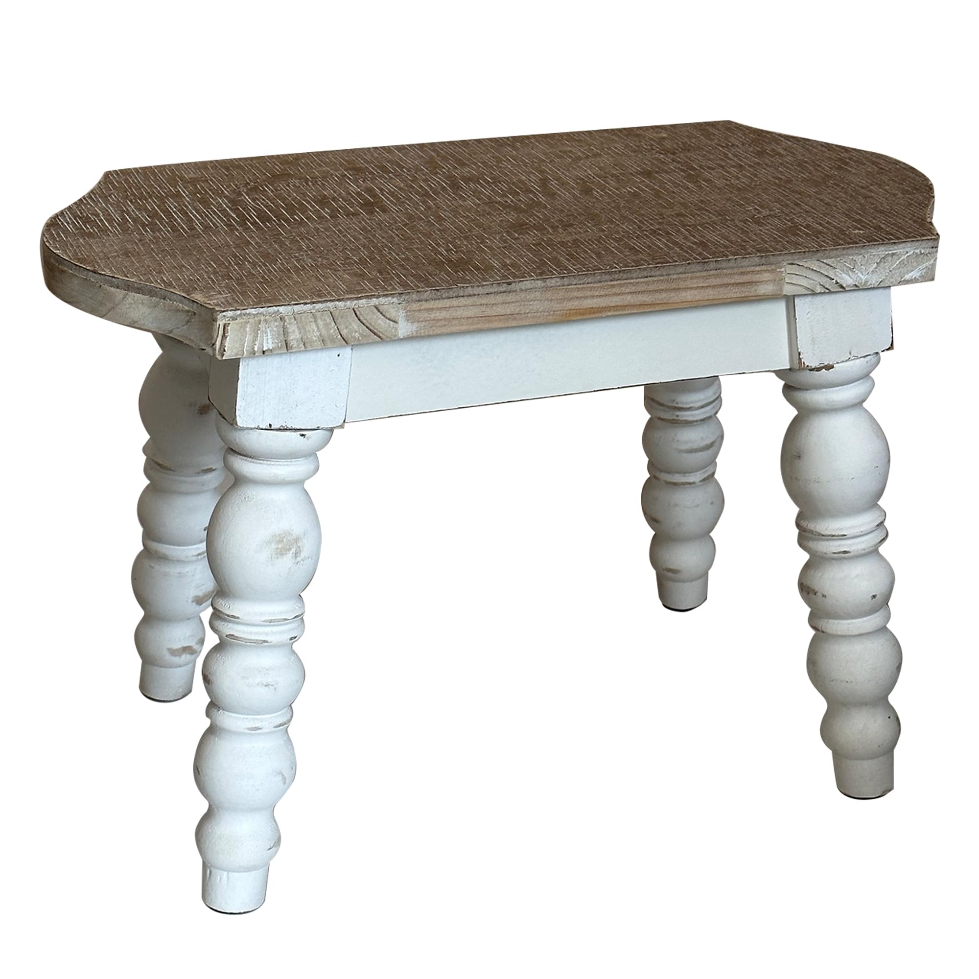 Wooden Bathroom Stool - Sturdy Wood Foot Stool for Adults & Kids, Multi-Purpose Step Stool for Bedroom, Kitchen, Garden Planter - Perfect for Bathroom, Nursery & Home Decor