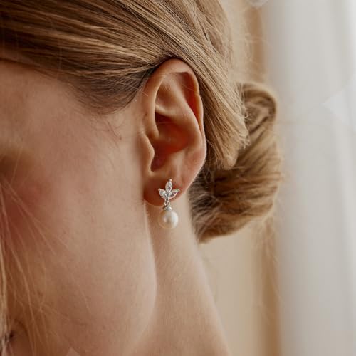silver leaf earrings