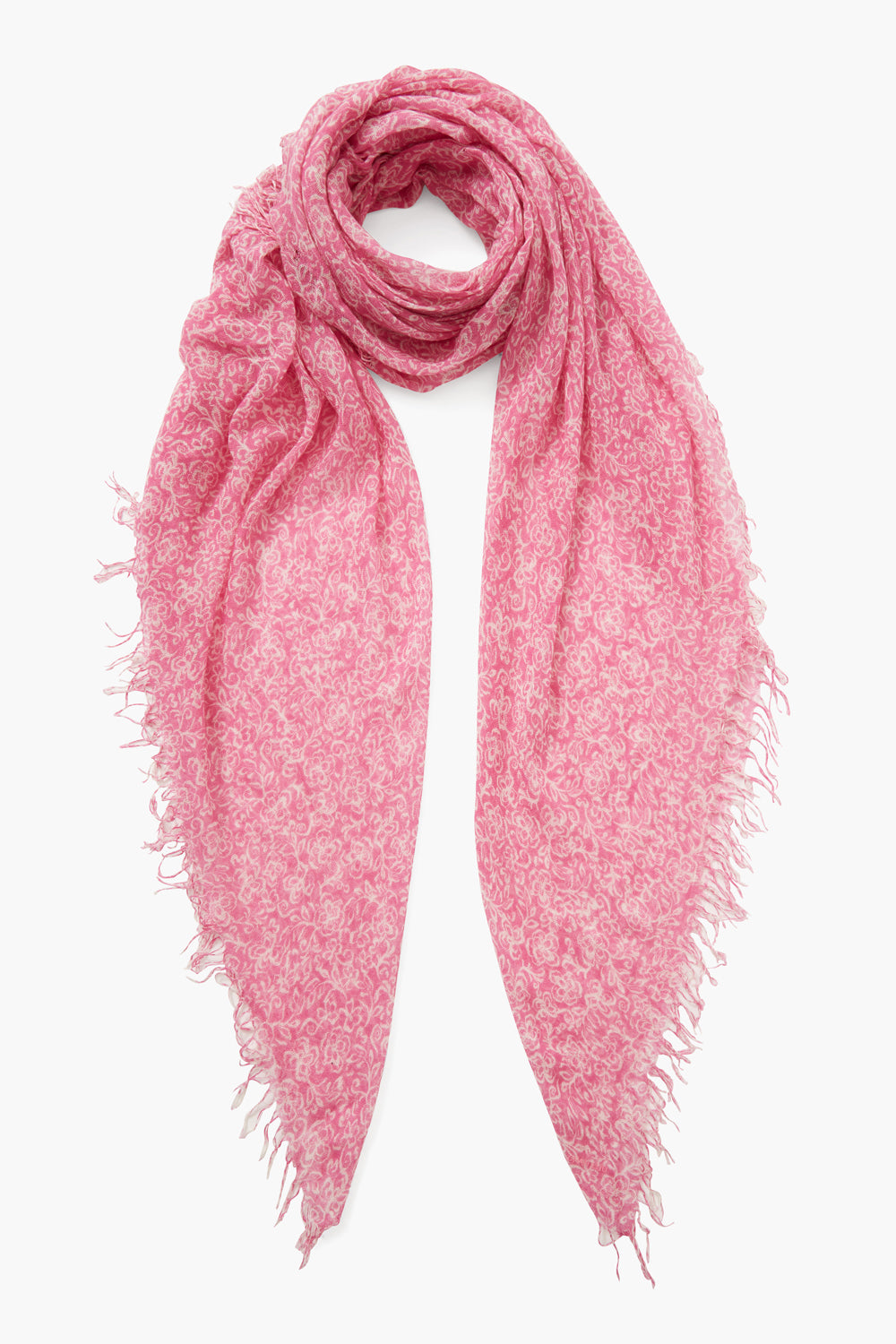 Luxury Cashmere Silk Scarf - Soft Pink Hibiscus Floral Pattern Wrap for Women | Elegant Fashion Accessory for Office, Party & Winter Outfits