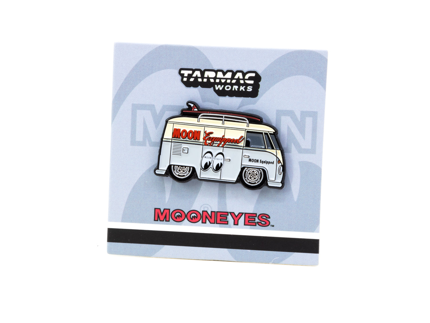 Tarmac Works X Leen Customs Volkswagen Type II T1 Panel Van Diecast Model Car - Mooneyes Lapel Pin Collectible - Perfect for Car Enthusiasts & Model Collectors
