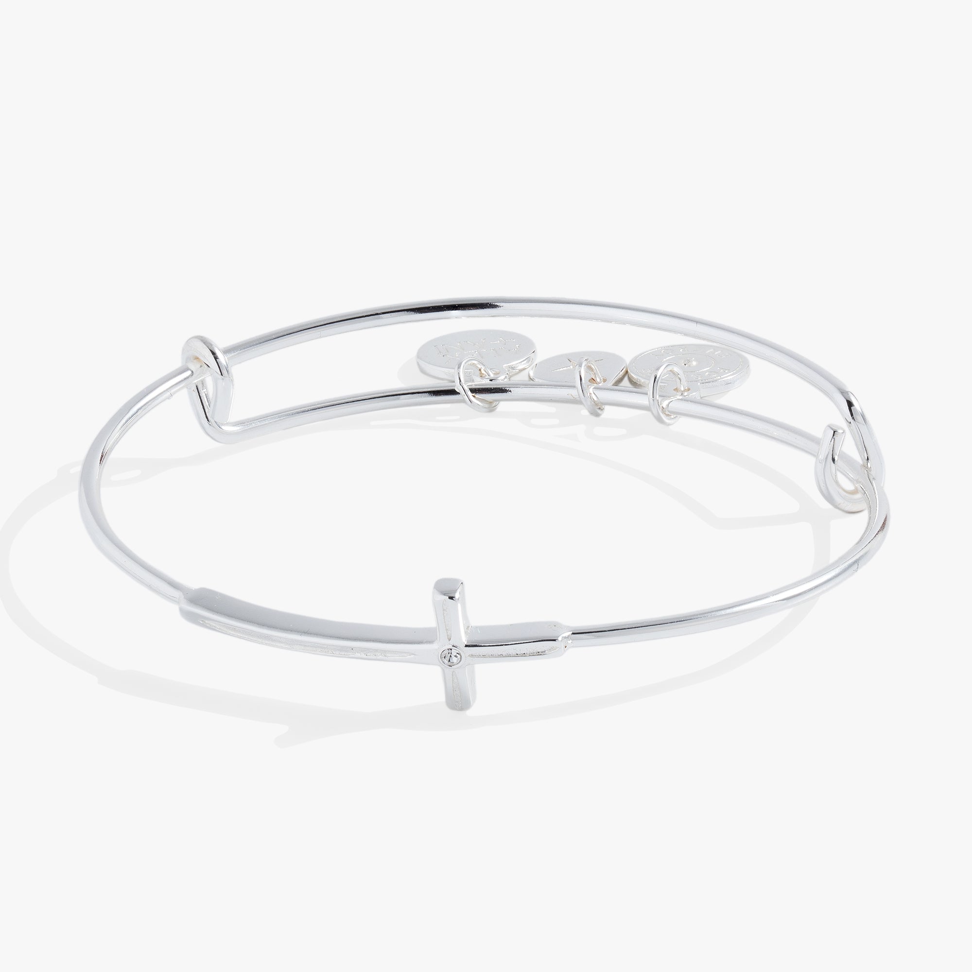 Stylish Cross Inline Bangle Bracelet for Women - Elegant Religious Jewelry Gift for Church, Wedding & Everyday Wear