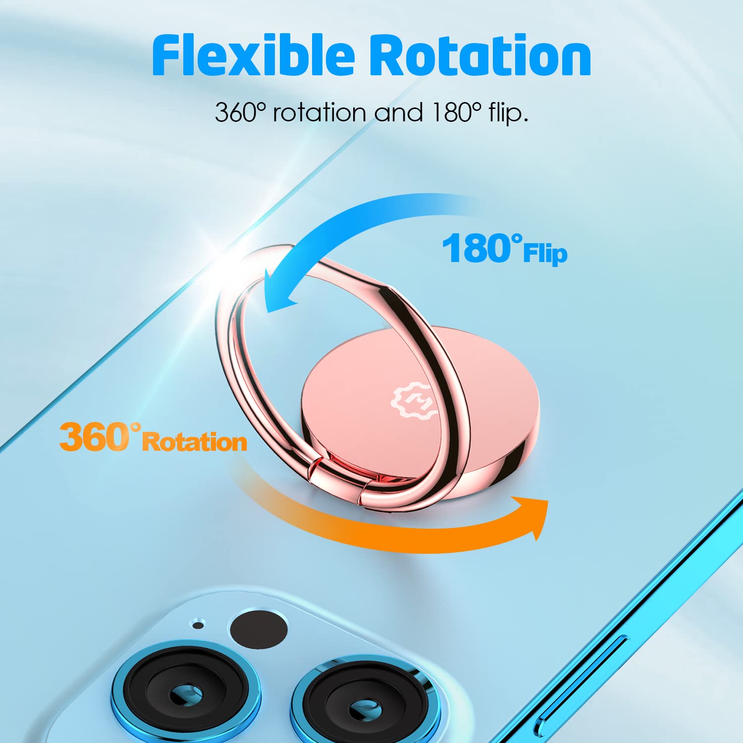 WixGear (2 Pack) Magnetic Phone Ring Holder & Kickstand - Universal Finger Grip for All Phones, Compatible with Magnetic Car Mounts - Rose Gold | Perfect for Driving, Selfies, and Hands-Free Use