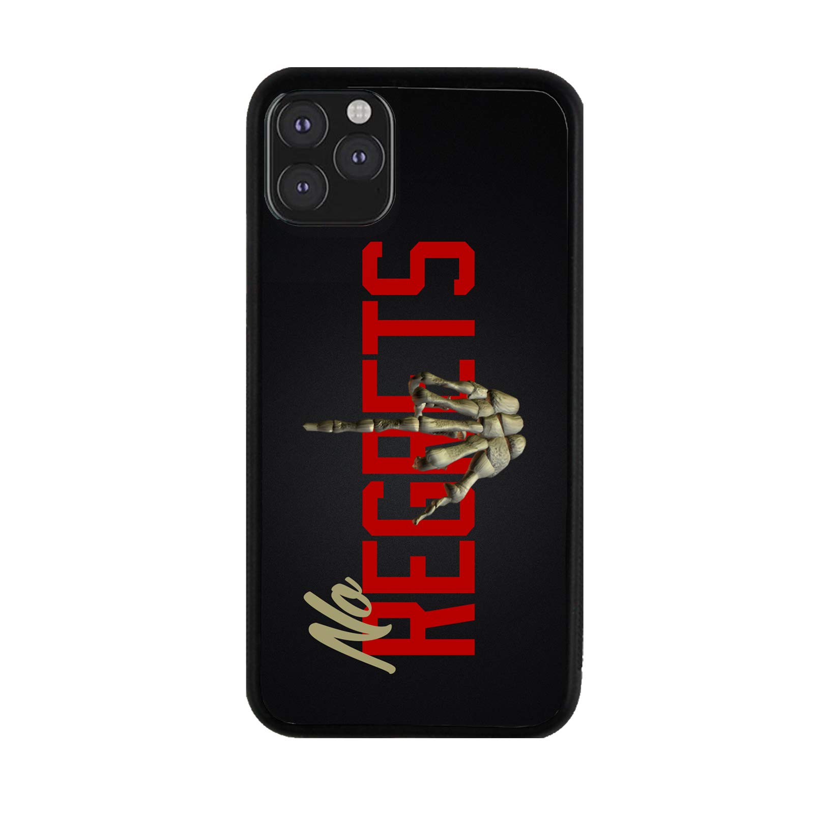 Bleu Reign No Regrets Middle Finger Rubber Phone Case for iPhone 11 Pro - Shockproof Protective Cover with Grip - Perfect for Gym, Work & Everyday Use