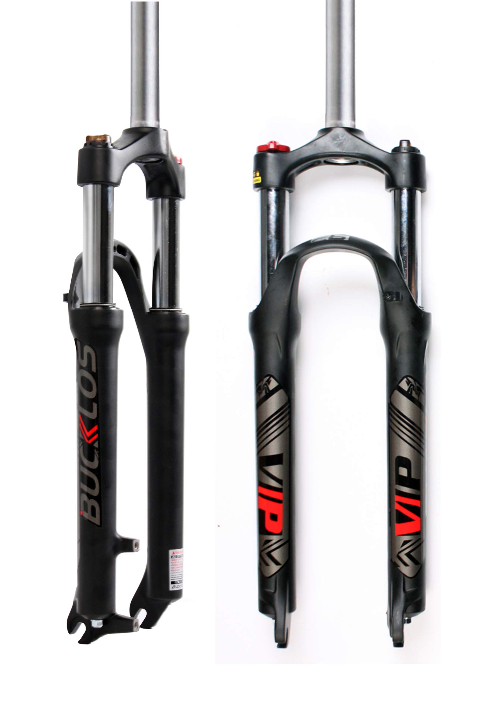 BUCKLOS 26/27.5/29 Inch MTB Suspension Fork - 100mm Travel, 28.6mm Straight Tube, QR 9mm, Crown Lockout, Aluminum Alloy XC Mountain Bike Front Fork for Trail Riding & Cross-Country Cycling