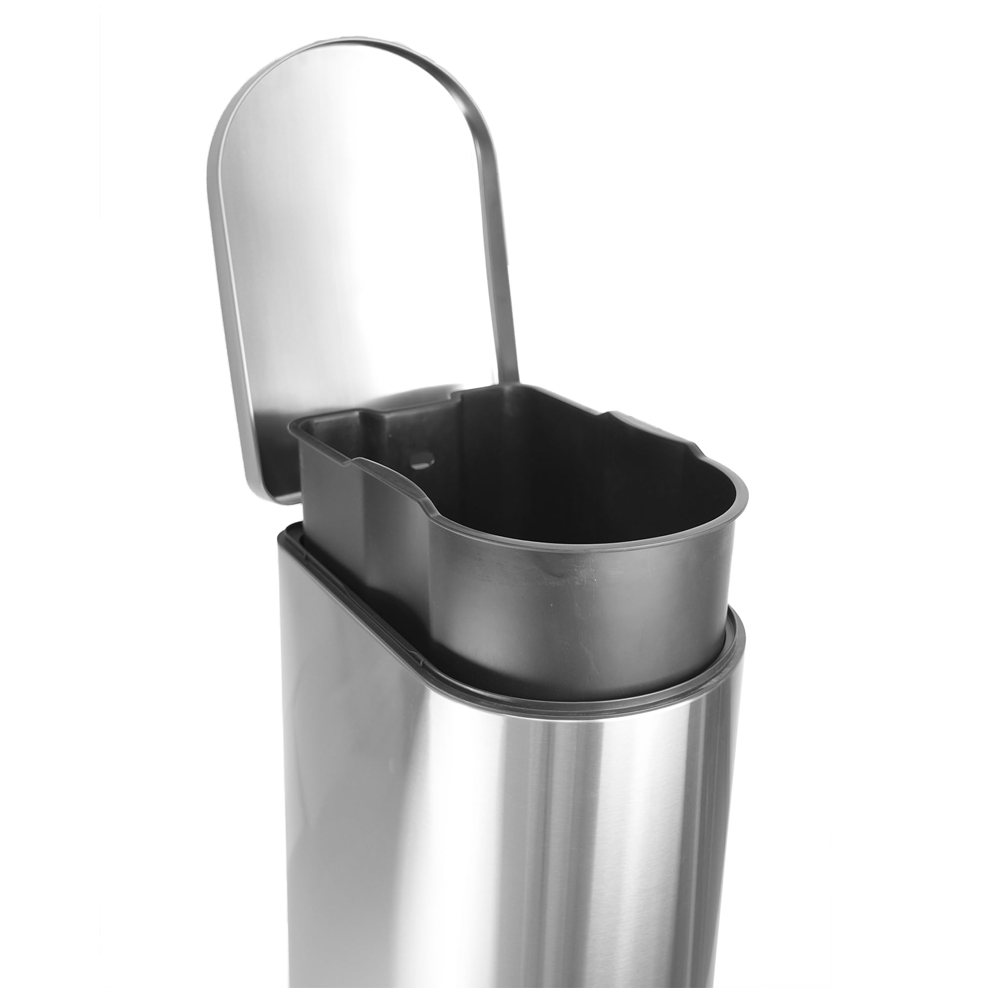 TARUNMO 10.6 Gallon (40L) Stainless Steel Kitchen Trash Can with Lid & Removable Inner Bin - Brushed Metal Garbage Bin for Home, Office, or Restaurant - Easy to Clean & Odor Control Waste Bin for Kitchen, Bathroom & Living Areas