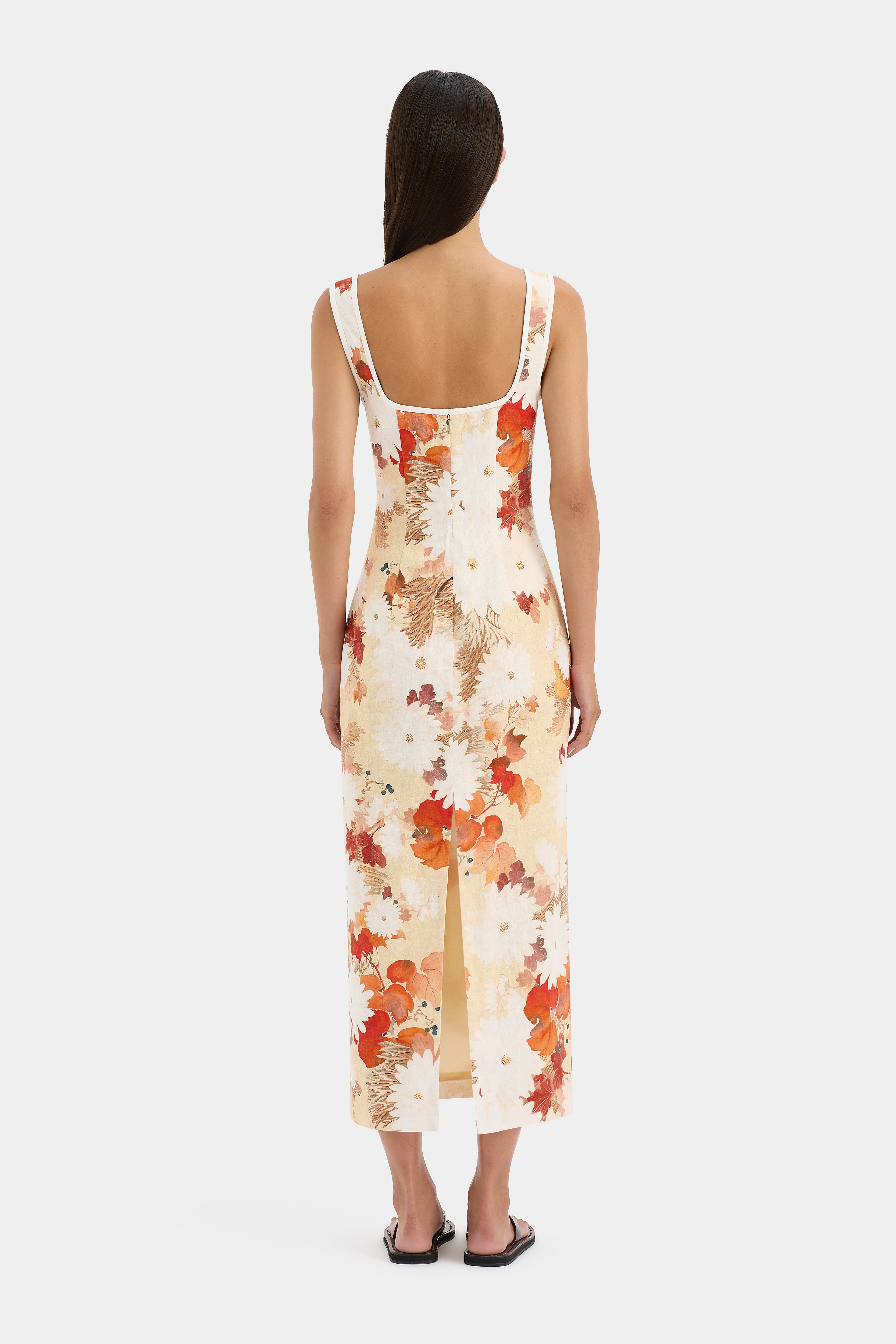 Jessamine Floral Print Midi Dress for Women - Elegant Summer Casual & Party Wear - Perfect for Beach, Wedding, and Date Night