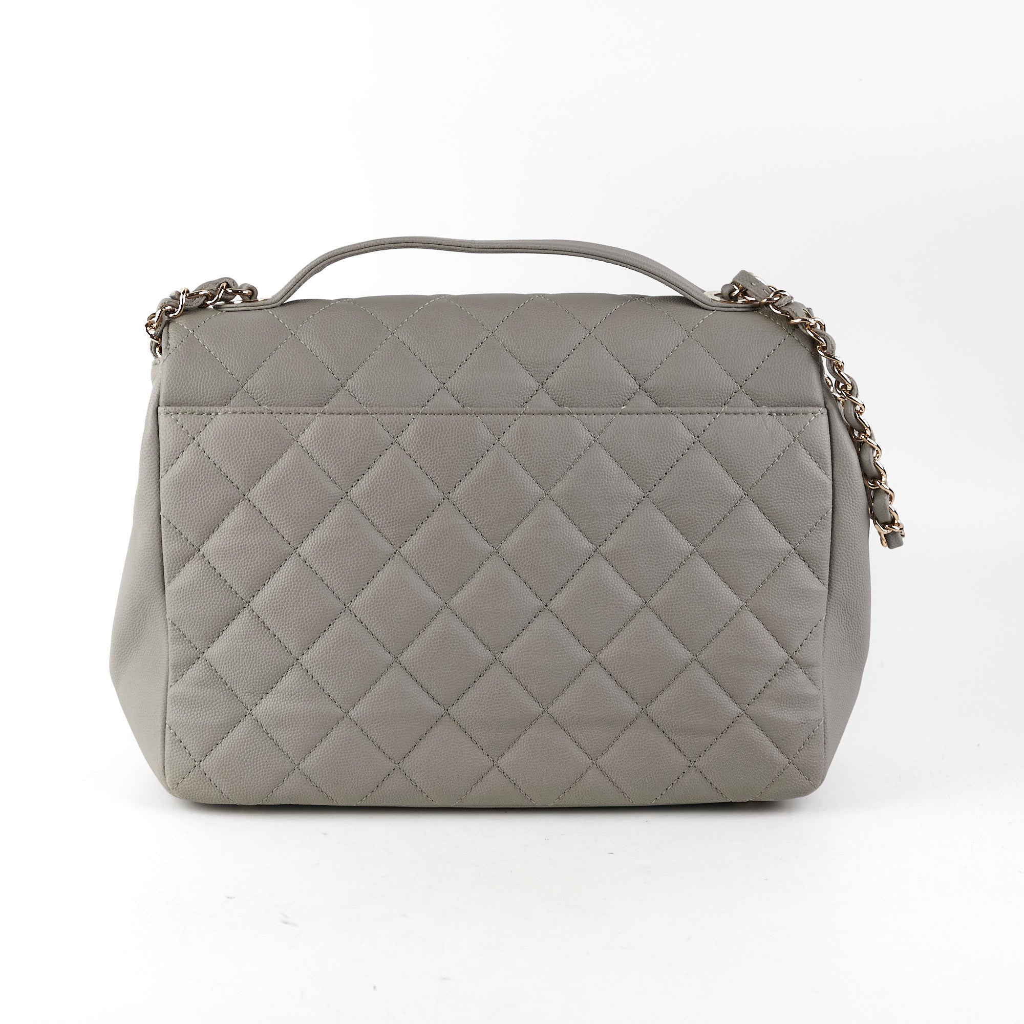 Chanel Medium Business Affinity Grey Caviar Leather Shoulder Bag - Luxury Designer Handbag for Women, Perfect for Work, Office & Everyday Use
