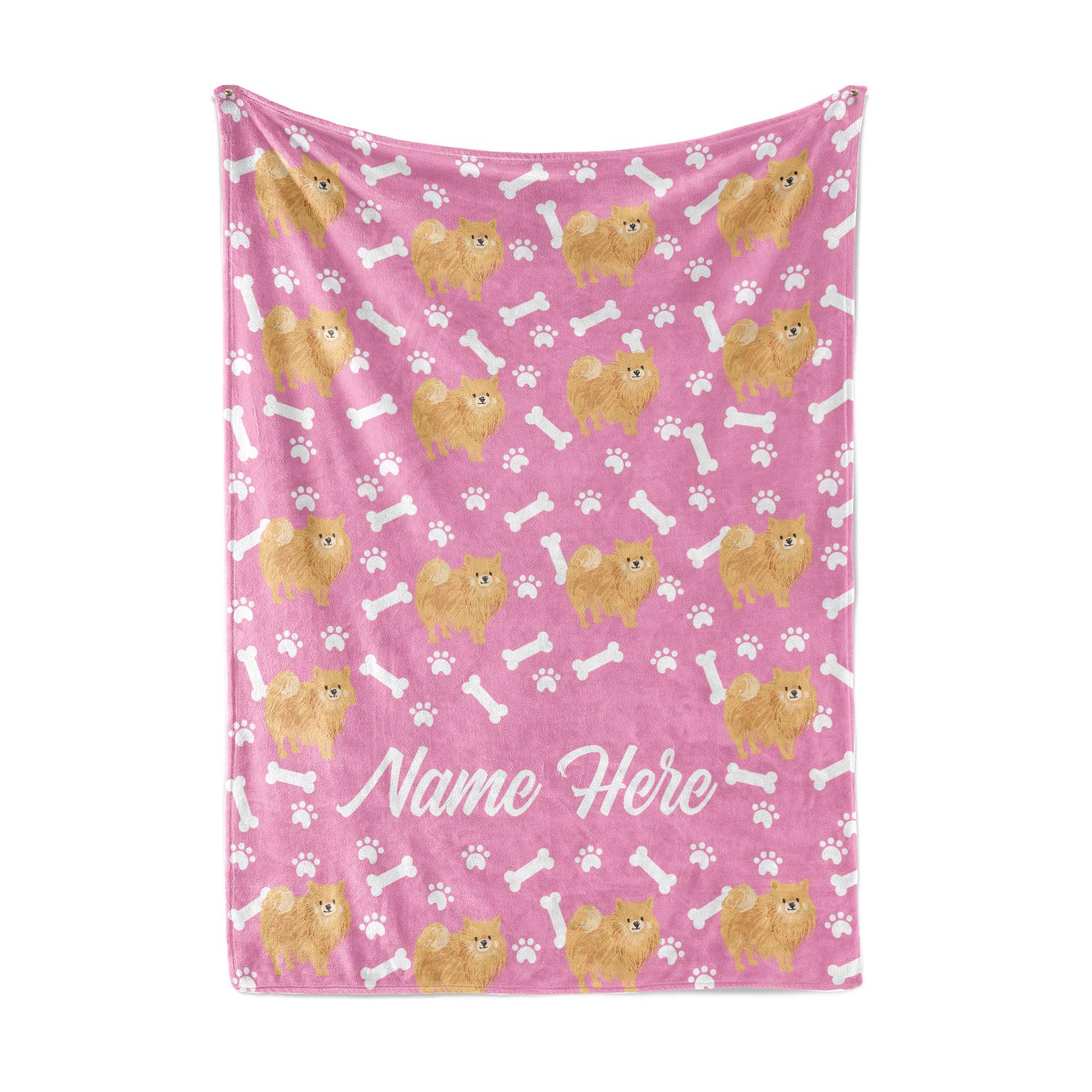 Custom Personalized Pomeranian Pet Fleece & Sherpa Throw Blanket for Dog Lovers - Soft Cozy Blanket for Men, Women, Kids & Babies | Perfect Gift for Dog Moms & Dads, Bedtime Snuggles, Couch Lounging & Winter Warmth