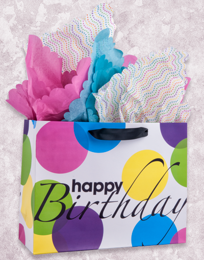 Colorful Bouncing Dots Party Favor Bags - 50 Pack Small Gift Bags for Birthday, Baby Shower, Wedding Favors & Party Decorations