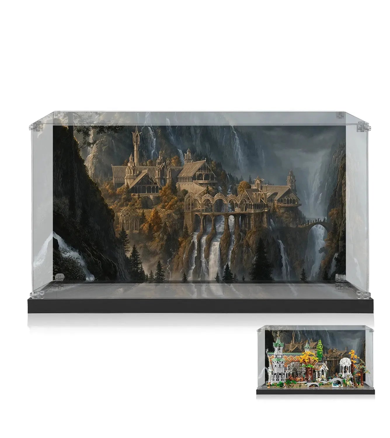 LEGO® Icons The Lord of the Rings Display Case - Compatible with Barad-dûr 10333, The Shire 10354 & Rivendell 10316 Sets - Perfect for Showcasing & Protecting Your Collector's Edition Models at Home or Office