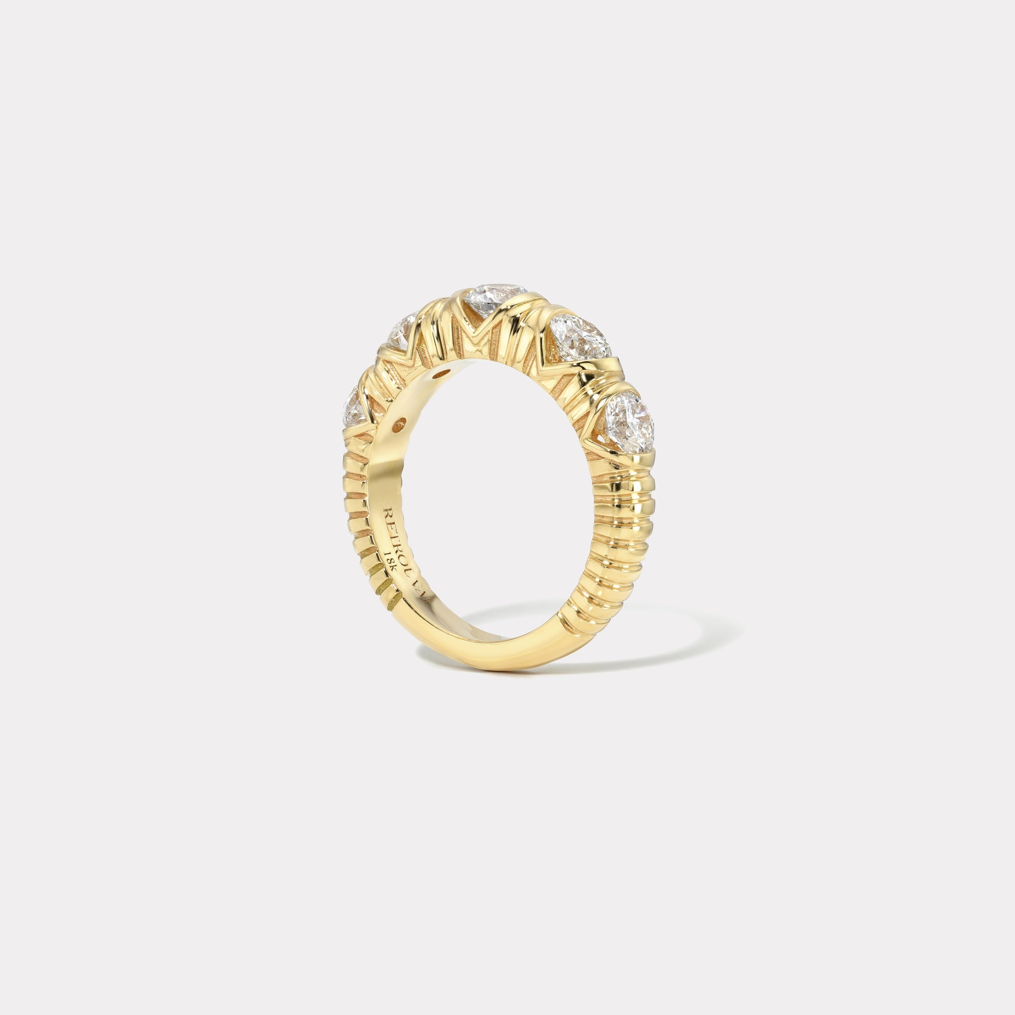 1.25ct Large Modern Love Five Stone Diamond Band Ring for Women - Elegant Wedding, Engagement & Anniversary Jewelry Gift